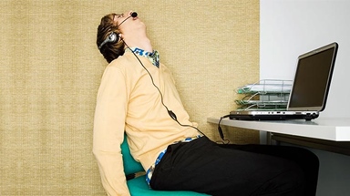 office worker sleeping